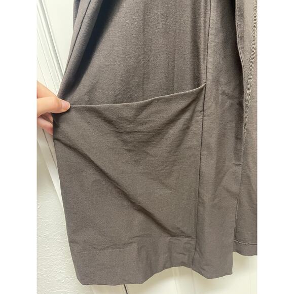 Eileen Fisher Stretch Crepe open front cardigan jacket brown size large - Picture 4 of 8